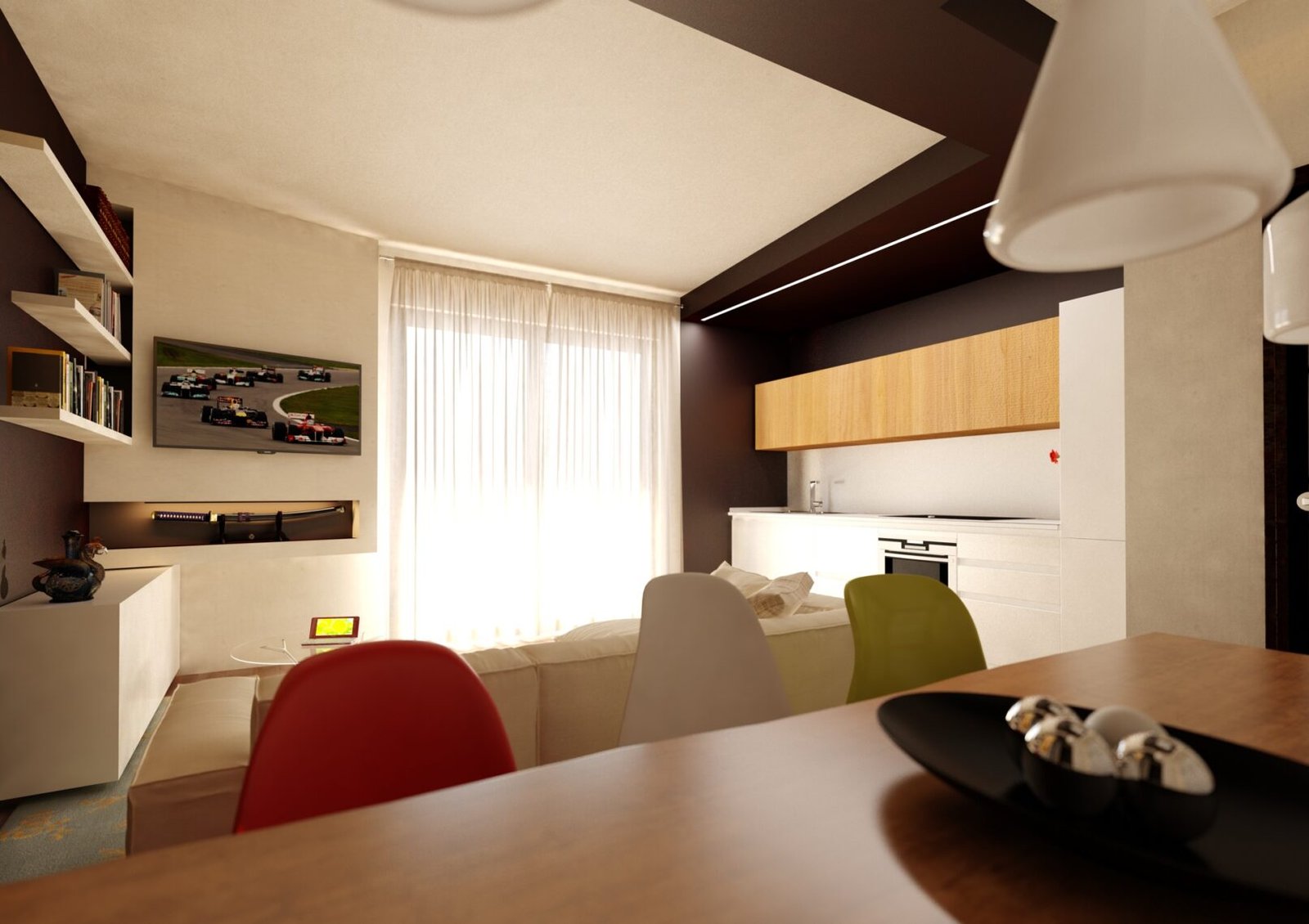 Casa SM - soggiorno con ingresso e cucina